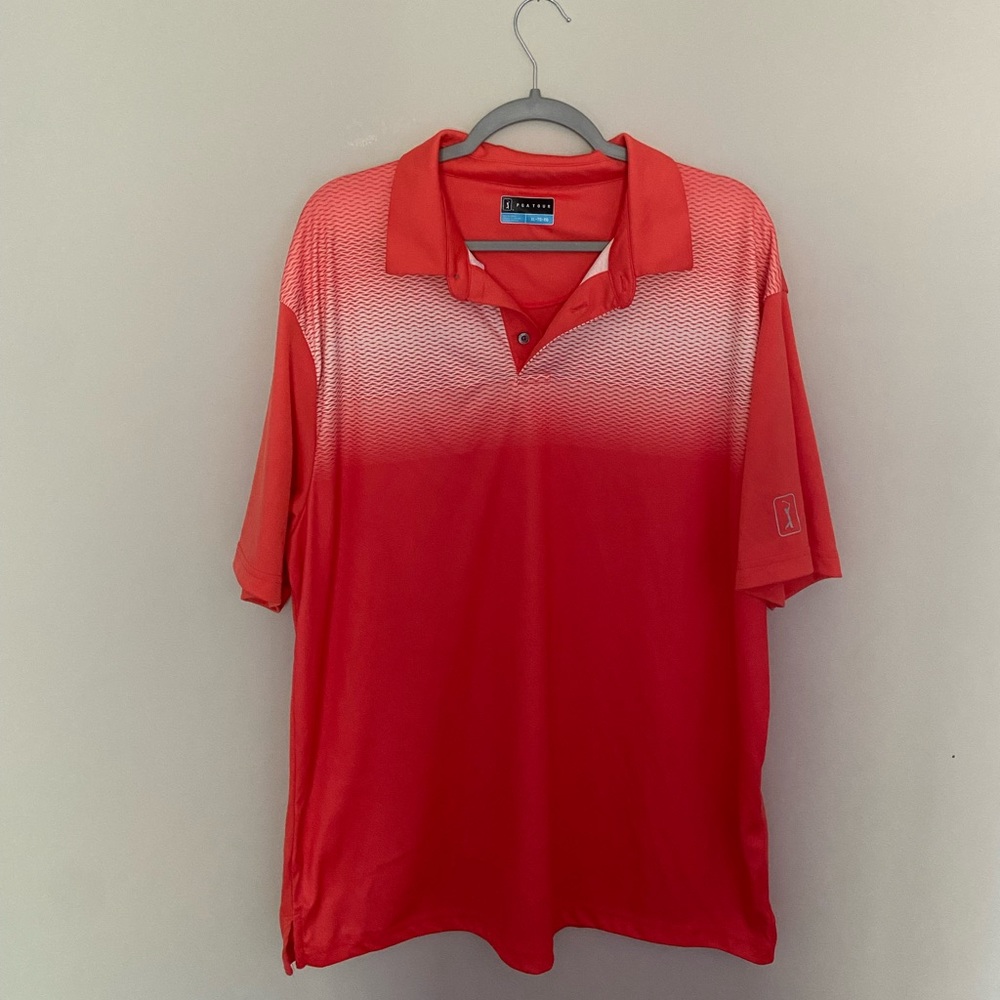 PGA Tour salmon colored collared men’s golf shirt size xl